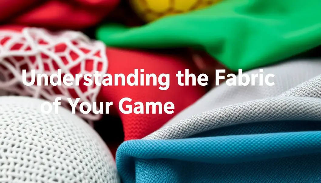 Diverse textures of sports textiles.